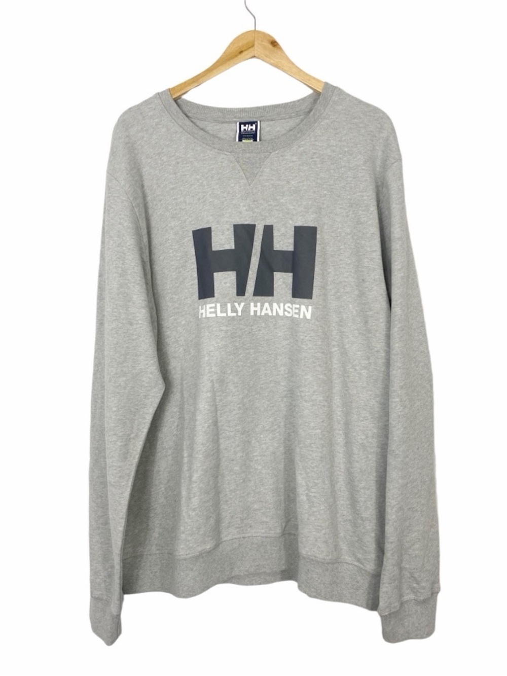 HELLY HANSON Logo Crew Sweatshirt Gray Navy 2XL